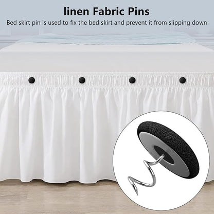 12 Colors Fabric Covered Button Twist Pins Dust Ruffle Pins- - Image 5