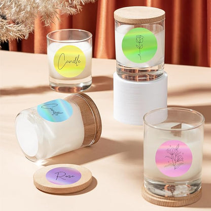 Holographic Thermal Labels Stickers 1.5 inch, Glitter Round Direct Thermal - Image 6