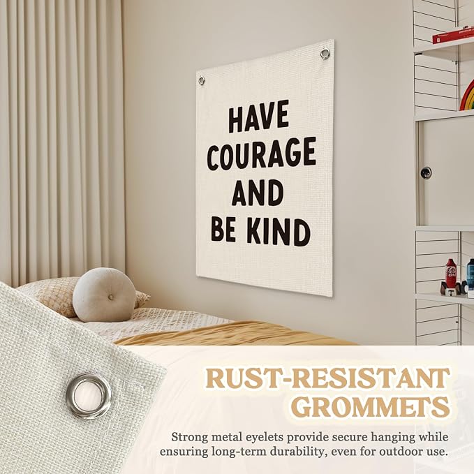 Inspirational Wall Decor Have Courage and Be Kind Positive Motivational Linen - Image 6
