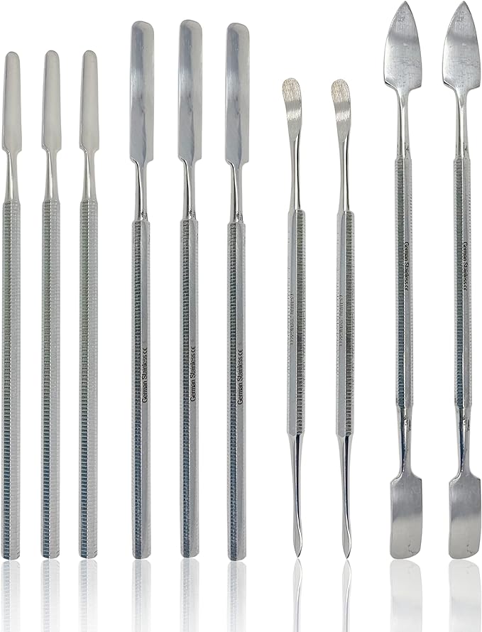 CYNAMED 10 Pc Stainless Steel Spatula Wax & Clay Sculpting Tool Set by Cynamed