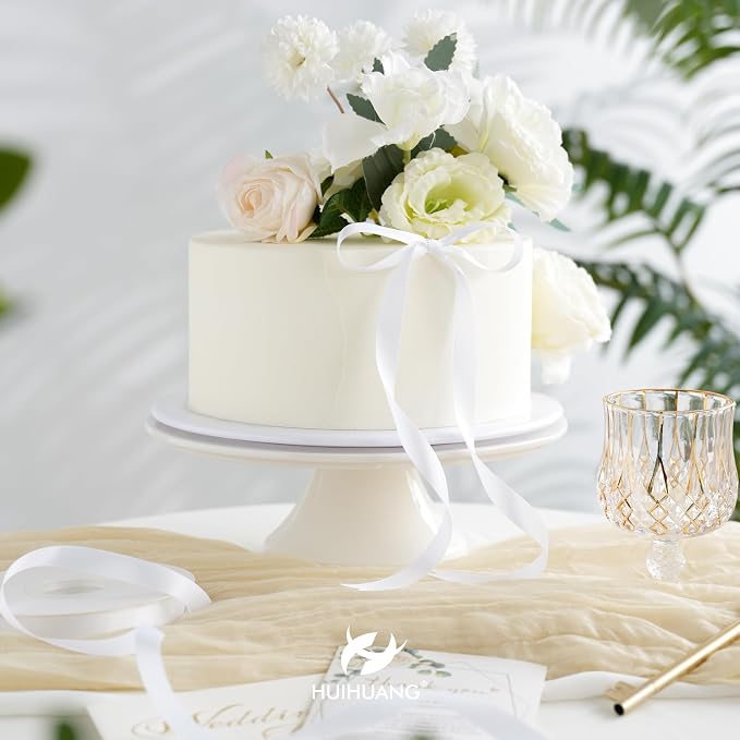 HUIHUANG White Satin Ribbon 1/2 inch X 50 Yards Continuous, DIY Crafts - Image 3