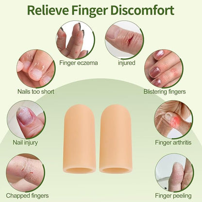 Gel Finger Cots, Silicone Finger Protectors, Finger Sleeves Tip Protectors - Image 3