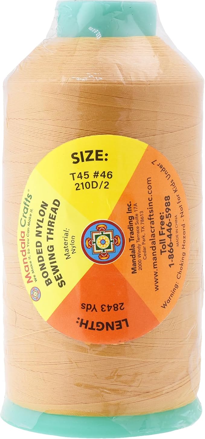 Mandala Crafts Bonded Nylon Thread Blonde Heavy Duty Sewing Threads - Image 3