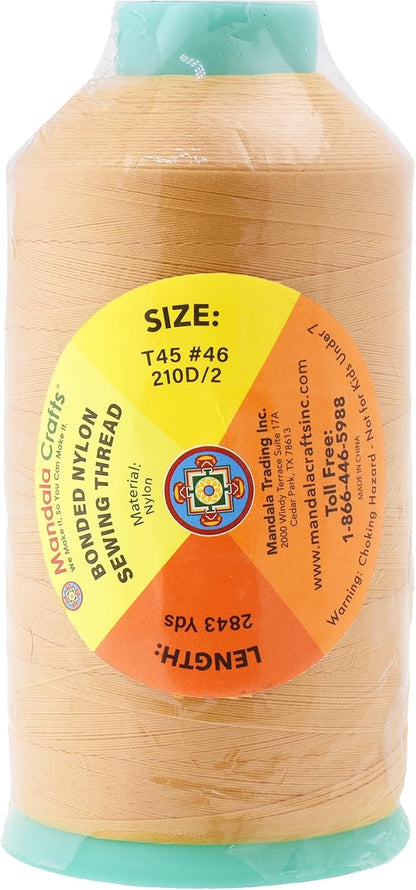 Mandala Crafts Bonded Nylon Thread Blonde Heavy Duty Sewing Threads - Image 3