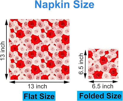 Paper Napkins 80 Pack 2 Ply Floral Beverage Luncheon Dinner Paper Napkins Rose - Image 2