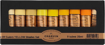 Charvin Extra Fine Professional Artist Oil Paint Set of 9 Shades of Yellow - by Unknown