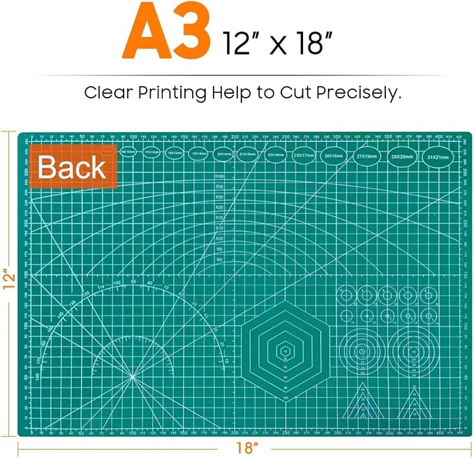 5 Pack Self Healing Sewing Mat, JIARON 12'' x 18'' Cutting Mats - Image 3