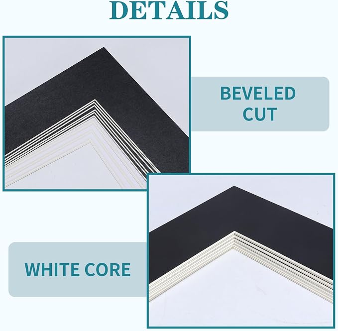 ZBEIVAN 12 Packs White and Black Colors 11x14 Picture Frame Mats - Image 4