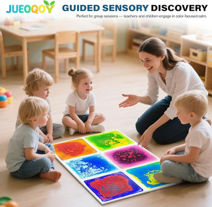 Liquid Sensory Floor Tiles for Kids Ages 3+, Interactive Color-Flow, Classroom - Image 6