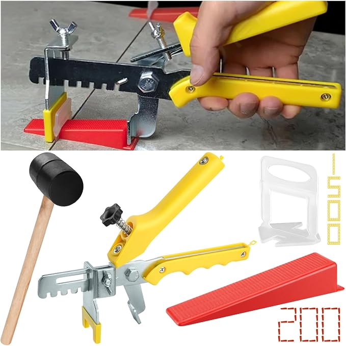 Tile Leveling System with Plier and Rubber Mallet, Leveler Tool Set by NEUERMOND