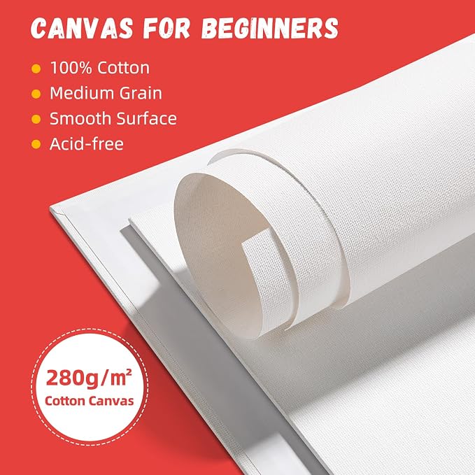 Simetufy 12 Pack 9 x 12 inch Canvas Boards - Image 7