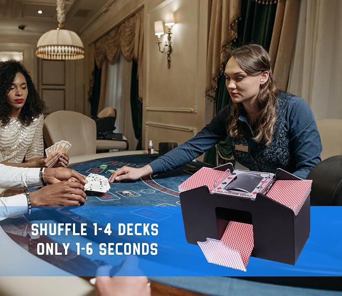 GSE Games & Sports Expert 4-Deck Automatic Card Shuffler, Battery-Operated - Image 5