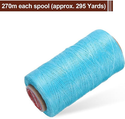 uxcell Flat Leather Sewing Waxed Thread, 270m / 295 Yards Polyester Wax String - Image 3
