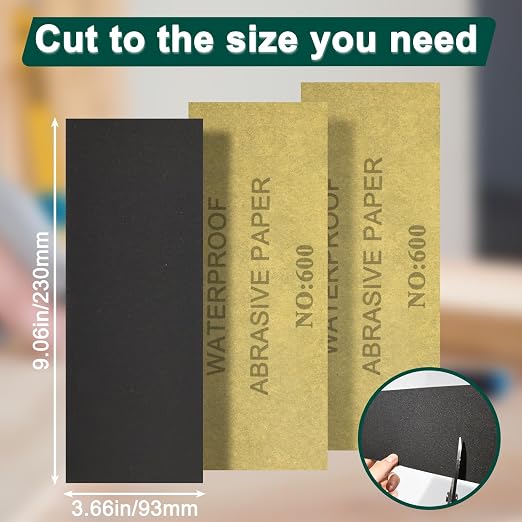 20PCS Sand Paper 600 Grit Sandpaper Sheets, 9 x 3.6 Inch Wet Dry Sandpaper - Image 2