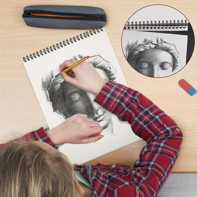 TKOOFN 8.5" x 11" Sketch Book, 300 Sheet Top Spiral Bound Premium Sketchbook - Image 5