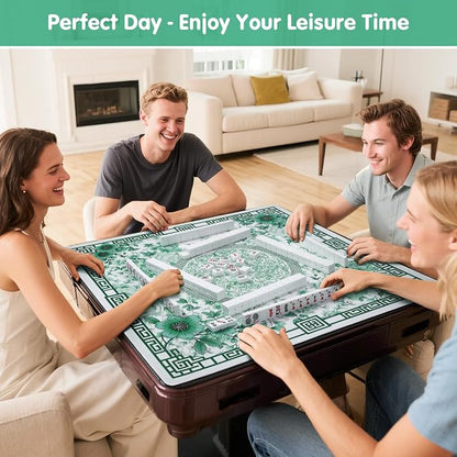 Mahjong Mat for Table 33x33 Inch, Noise-Reducing American Mahjong Mat, Mahjong - Image 2