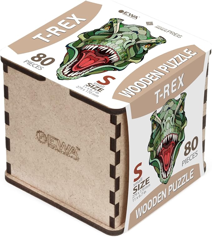 EWA Home Décor – T-Rex Small 80 Pieces – Wooden Jigsaw Puzzle - Image 2