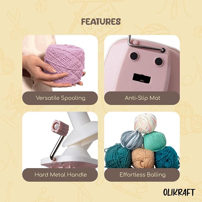 Olikraft Manual Yarn Winder | Yarn Ball Winder, Baller Crochet Spinner - Image 5
