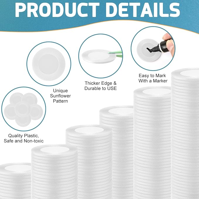 Coopay 500 Pieces Plastic Poker Chips, 1 Inch Bingo Chips Bulk Learning - Image 3