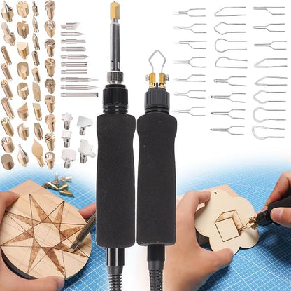 YIHUA 939D-VII Pyrography Tool Wood Burning Pen Kit Station 2-in-1 Solid-Point - Image 9