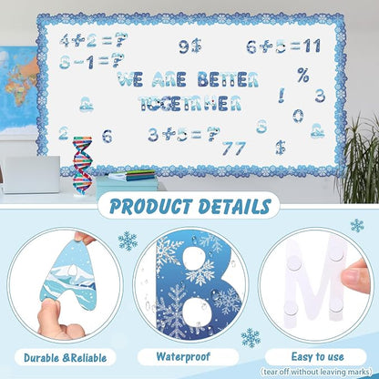 221 Pcs Classroom Bulletin Board Letters Colorful Alphabet Cutouts Number and - Image 4