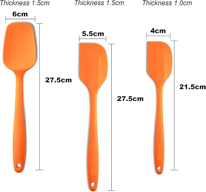 Silicone Spatula 3-piece Set, Ergonomic Handle High Heat-Resistant Spatulas - Image 2