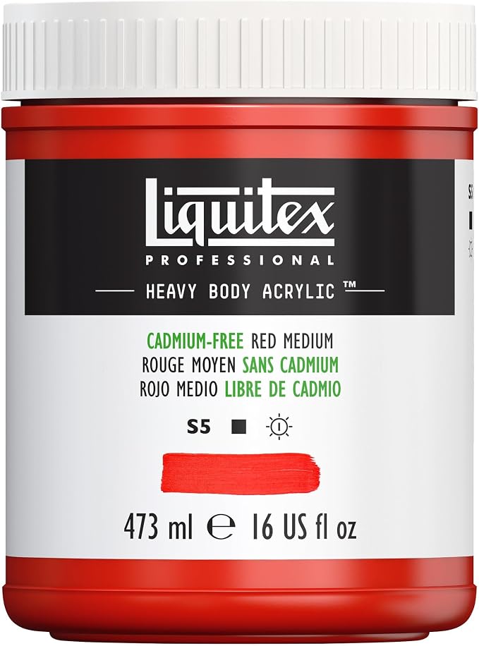 Liquitex Professional Heavy Body Acrylic Paint, 16-oz Pot, Cadmium Free Red by Liquitex