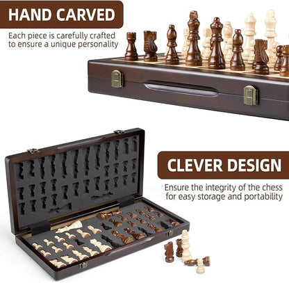 Magnetic Wooden Chess Set for Adults Kids - Image 6
