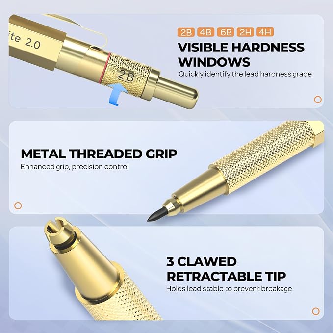 Nicpro 37PCS Gold Art Mechanical Pencil Set - Image 3