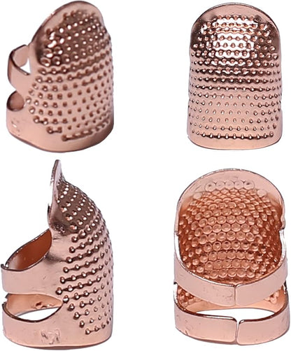 J.CARP 4Pcs Sewing Thimble, Metal Rose Gold Color Sewing Thimble Finger by JCARP