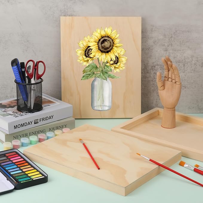 6 Pack 11 x 14 Inch Unfinished Wood Panels, Wooden Panel Boards - Image 4