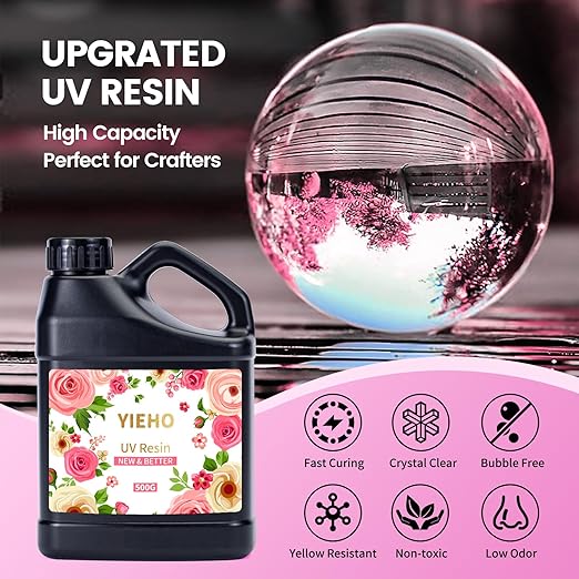 UV Resin 500g -Bulk Upgraded Crystal Clear Hard UV Fast Curing Epoxy Resin - Image 2