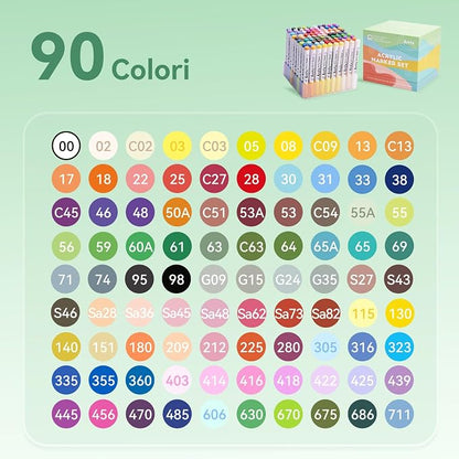 Arrtx 90 Colors Paint Markers Pens, Acrylic Paint Pens - Image 2