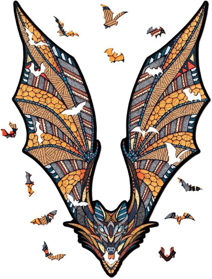 EWA Home Décor – Bat Small 60 Pieces – Wooden Jigsaw Puzzle by EWAEcoWoodArt