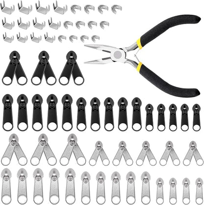Glarks 85pcs #3#5#8 Zipper Repair Kits Includes 39pcs Metal Zipper 30pcs U by Glarks
