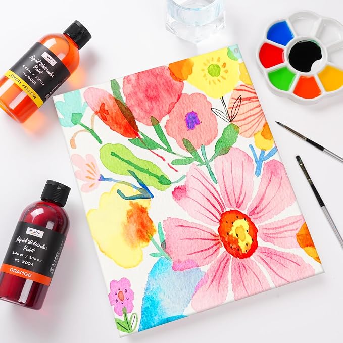 Nicpro 12 Colors Liquid Watercolor Paint Set, 8.45oz Large Bulk Liquid - Image 5