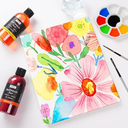 Nicpro 18 Colors Liquid Watercolor Paint Set, 8.45oz Large Bulk Liquid - Image 5
