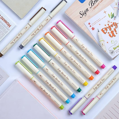 WRITECH Brush Tip Marker Pens: Artist Markers Flexible Tip Water Based 12ct - Image 3