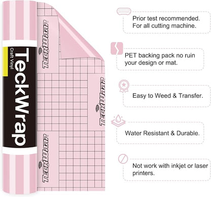 TECKWRAP Permanent Adhesive Vinyl 12" x 10ft, Glossy Queen Pink - Image 2