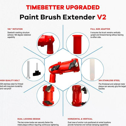 Multi Angle Paint Brush Extender V2, Long Handle Paint Brush, Extension Pole - Image 6