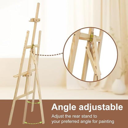 1Pcs Wooden Easel for Painting-Adjustable Easel Stand for Painting and Canvas - Image 3