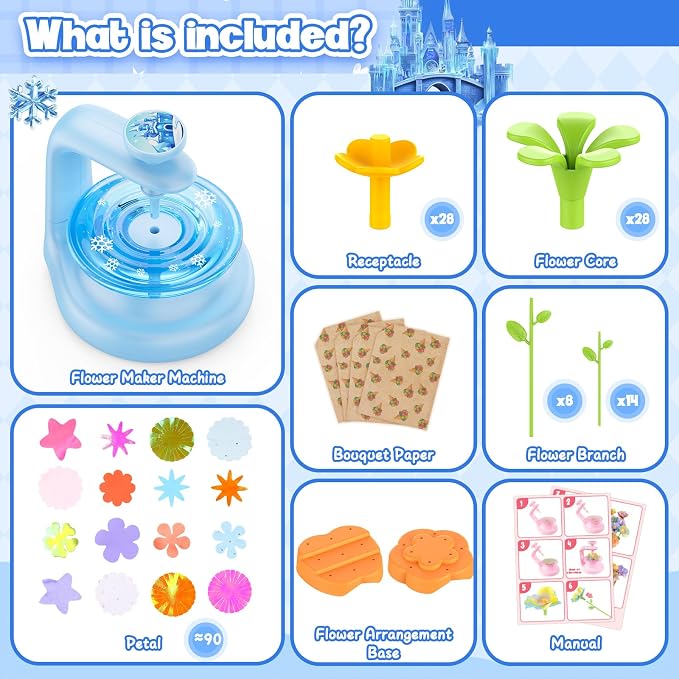 cosone Arts and Crafts Kits for Kids Age 3-12, Fabric Flower Bouquets Toys - Image 2