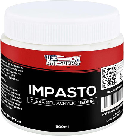 U.S. Art Supply Impasto Clear Acrylic Gel Medium by USArtSupply
