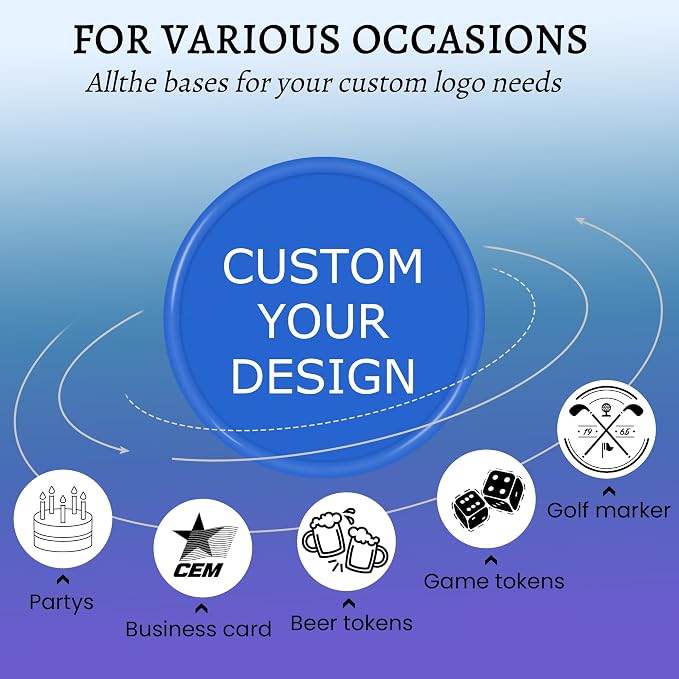 200-1000 Personalized Plastic Poker Chips, Double Sided Full Color Print - Image 2