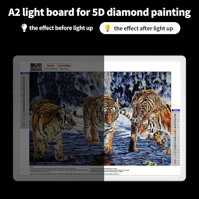 TOHETO A2 Light Pad 25.2''x18.4'', Large Magnetic LED Light Board - Image 8