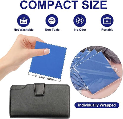SEVENWELL 50pcs Jewelry Cleaning Cloth Dark Blue Polishing Cloth - Image 2