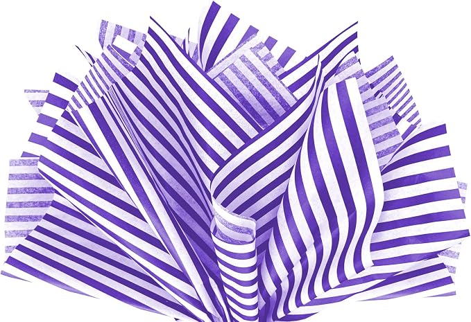 Flexicore Packaging Puple Pin Stripe Print Gift Wrap Tissue Paper Size: 15 Inch by FlexicorePackaging