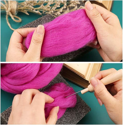 3.53oz Wool Roving Yarn, Wool Felting Supplies, Pure Wool, Chunky Yarn - Image 3