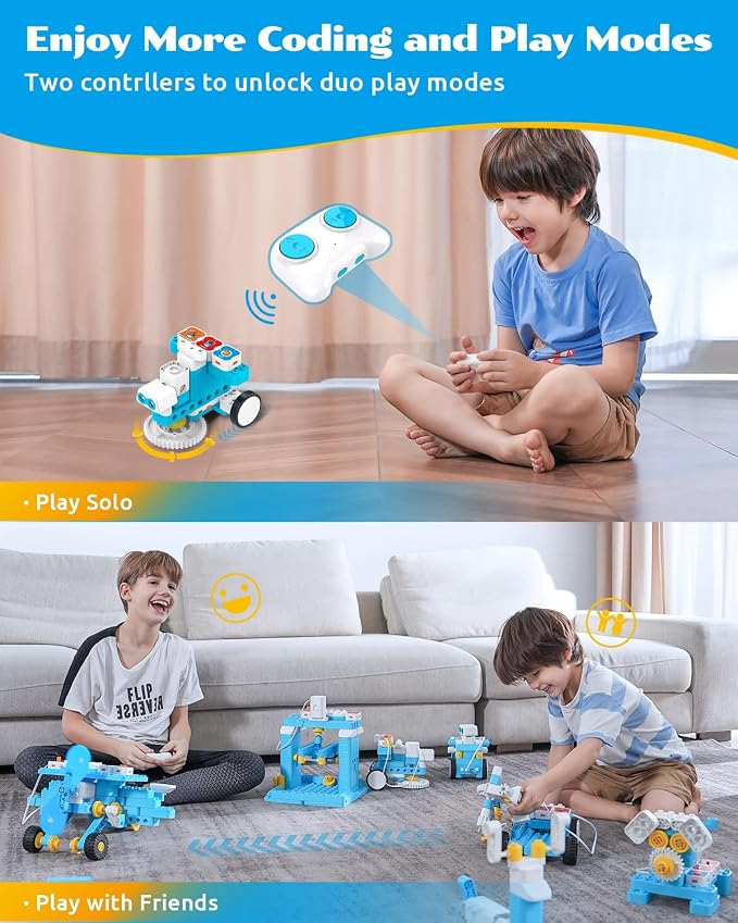 WhalesBot A7 36-in-1 Kids Coding & RC Robot Kit, 160+ Piece Educational - Image 4