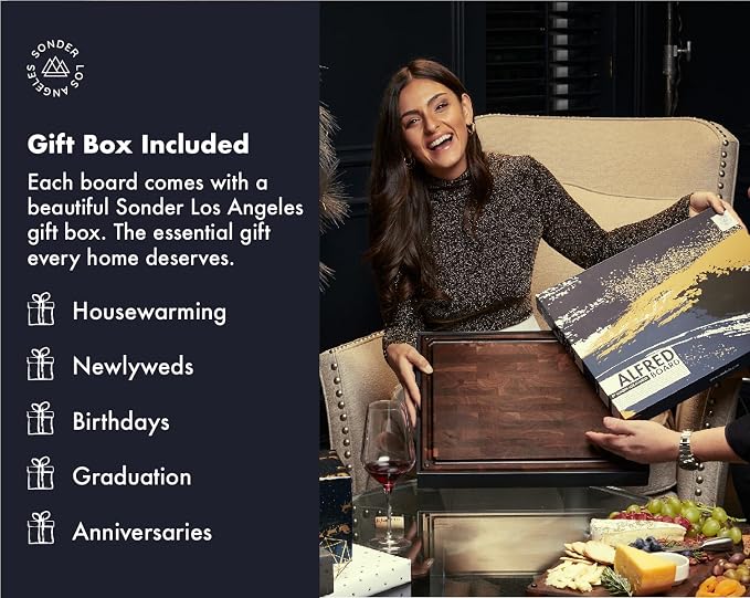 Sonder Los Angeles Alfred Cutting Board Made in USA | Black Walnut End Grain - Image 4